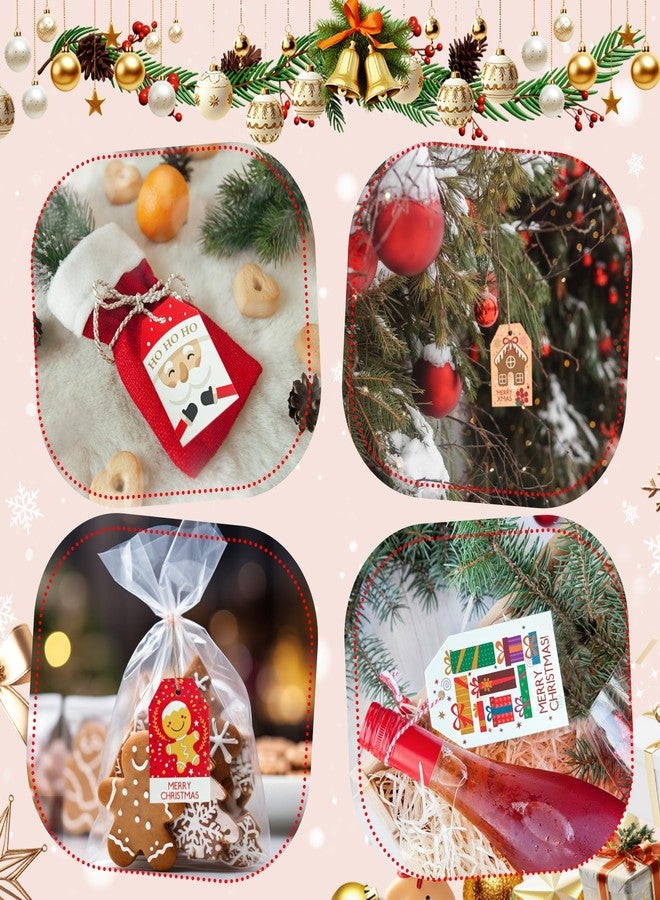 Quacc 48 PCS Xmas Gift Tags Christmas Labels with Jute String Christmas Name Tags for Presents Wrapping and Tree Decoration (12 Styles) - Image 3